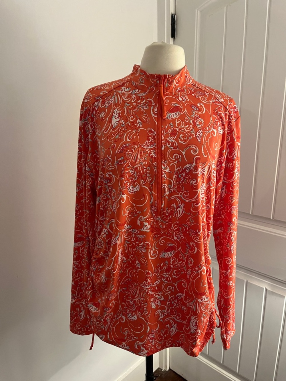 Carve Designs Orange Paisley Half-Zip Hoodie